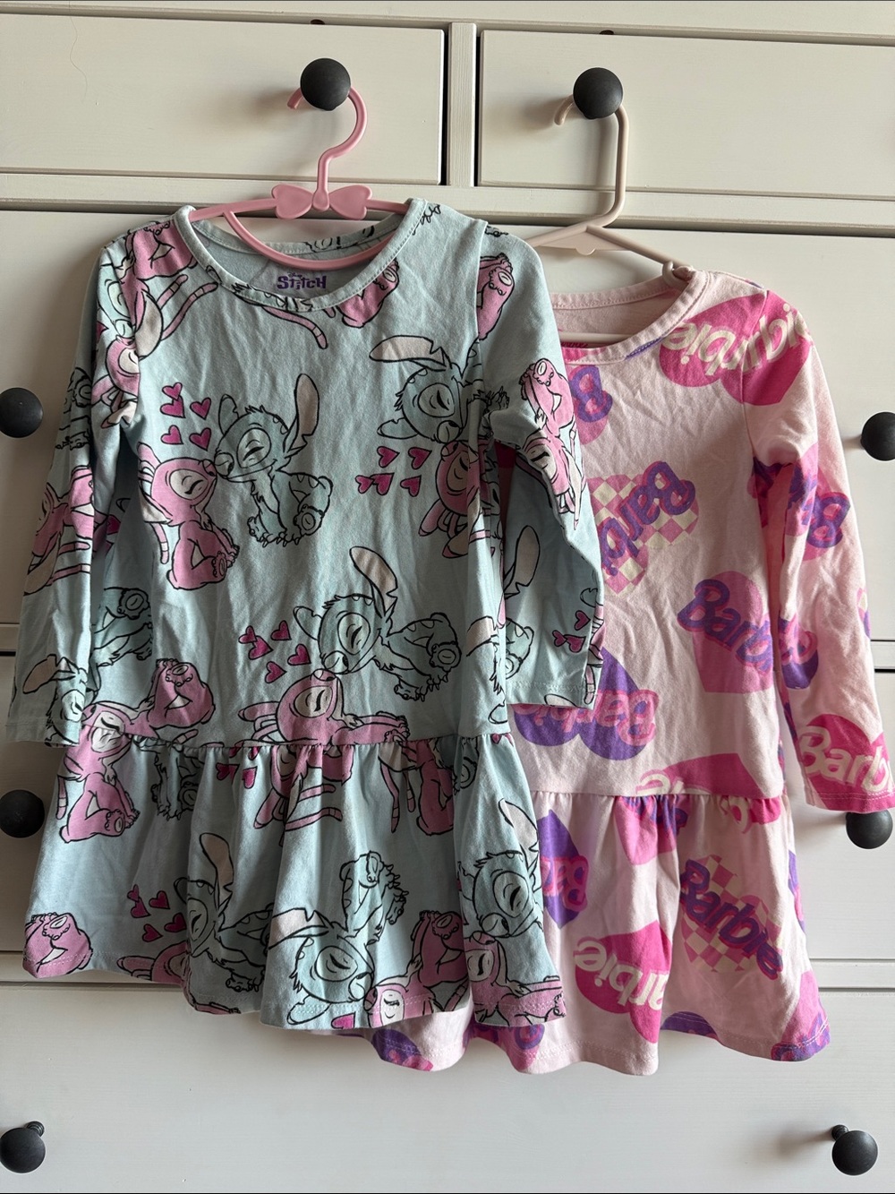 Toddler long sleeve Barbie and Stitch Dresses